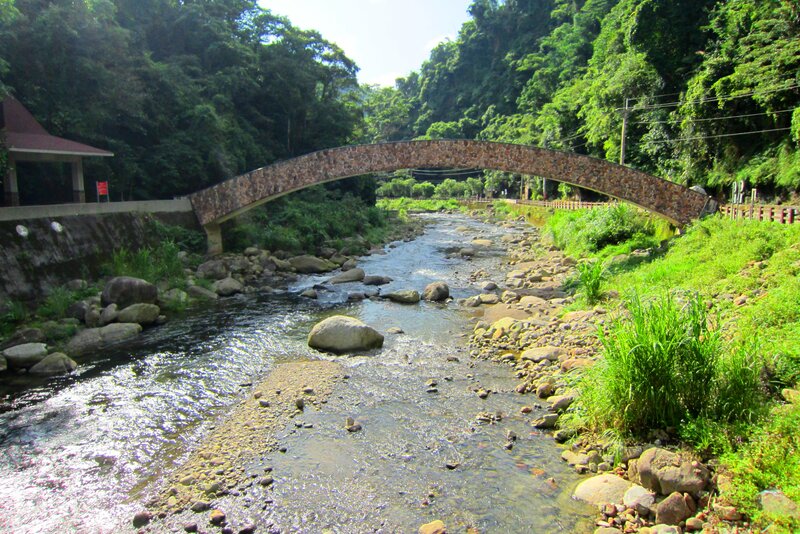 Stone Arch Bridge over River — Green