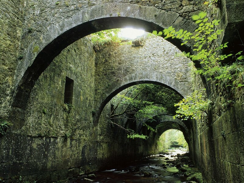 Stone Arch Bridge Tunnel — Green, Serene