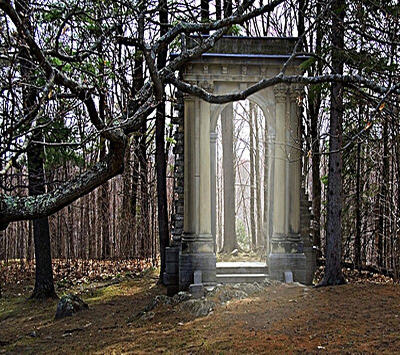stone arch in forest