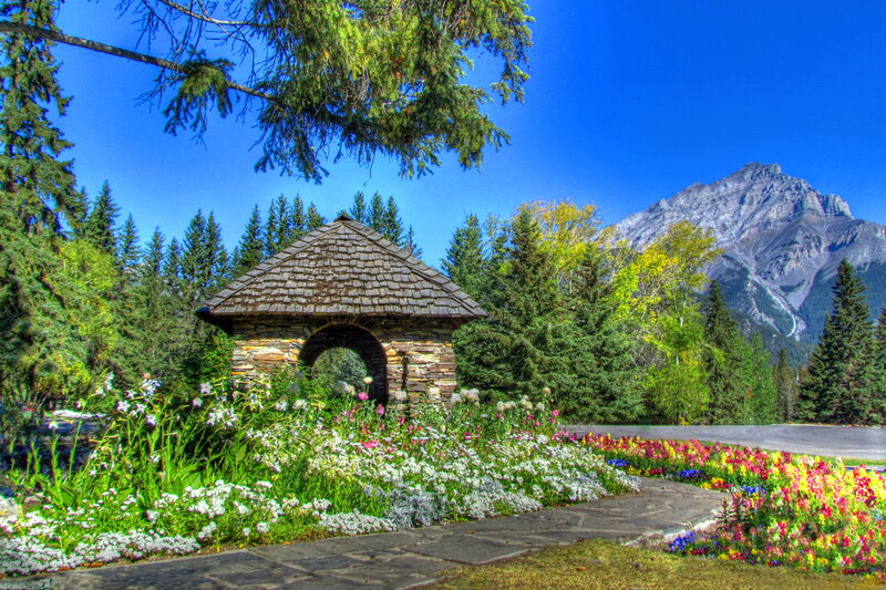 Stone Arch in Garden — Blue