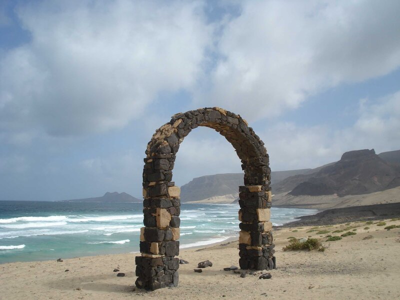 Stone arch on a beach