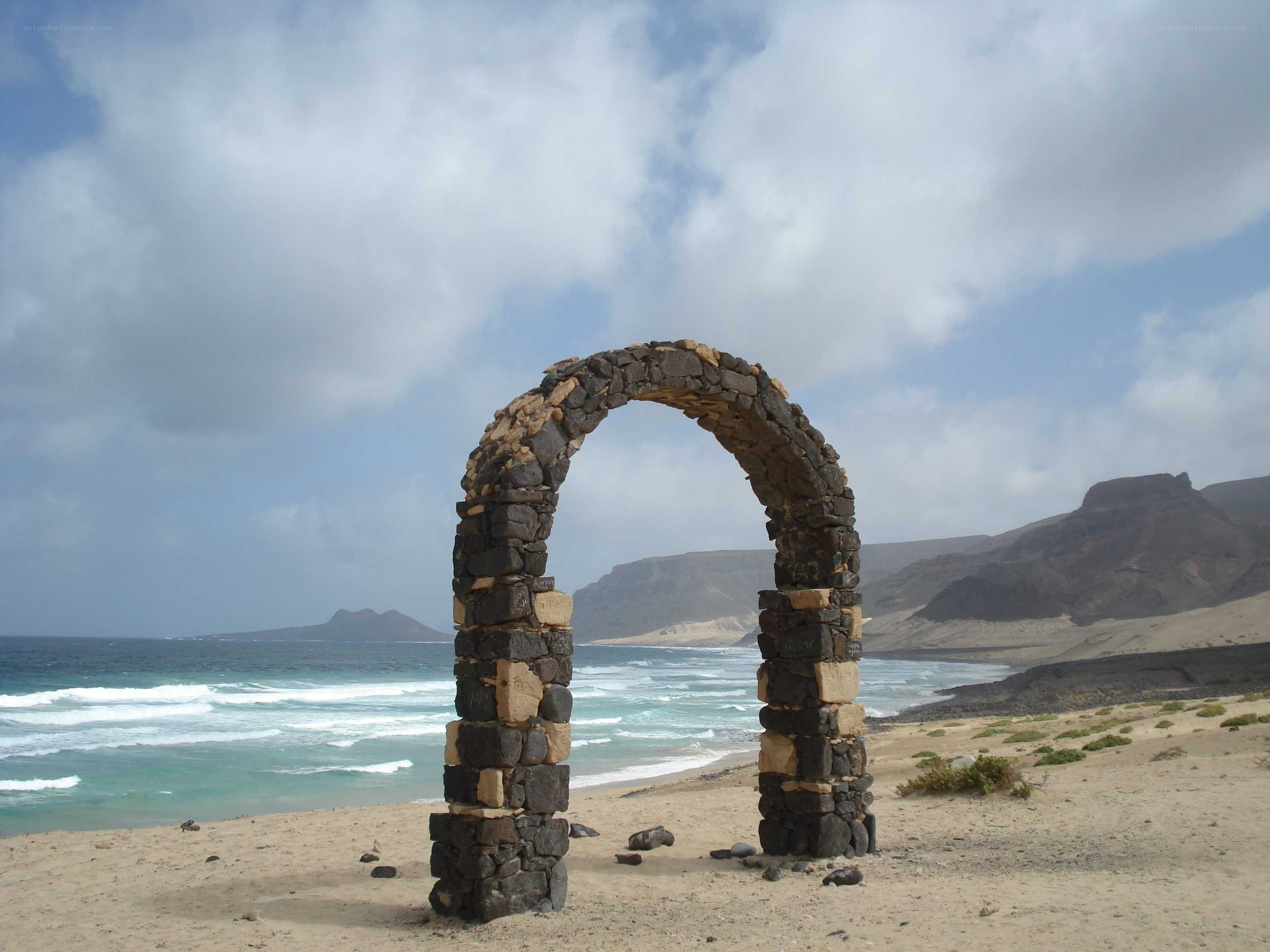 Stone arch on a beach
