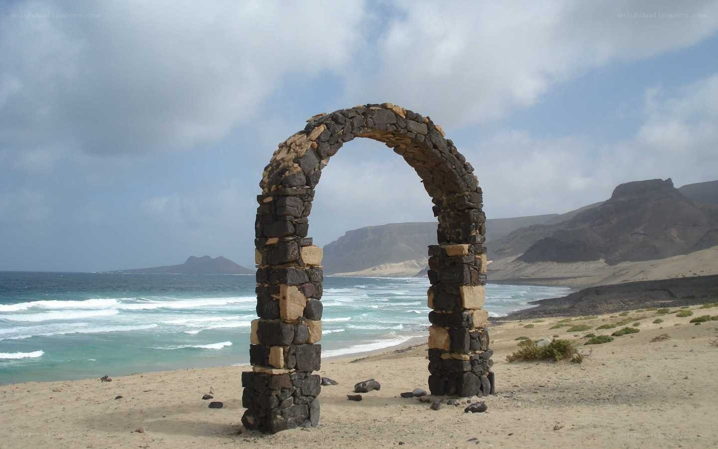 Stone arch on a beach