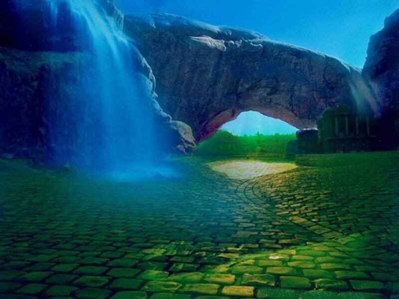 Stone Arch with Waterfall