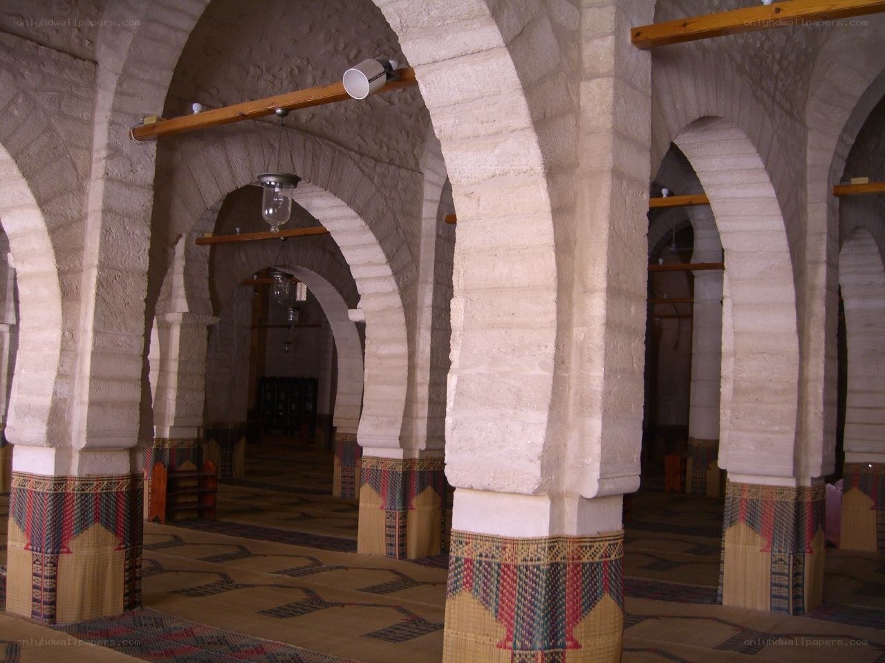 stone arches in a mosque