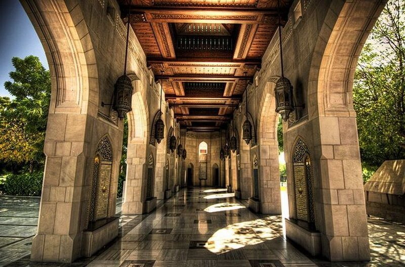 Stone Archway Corridor — Beige