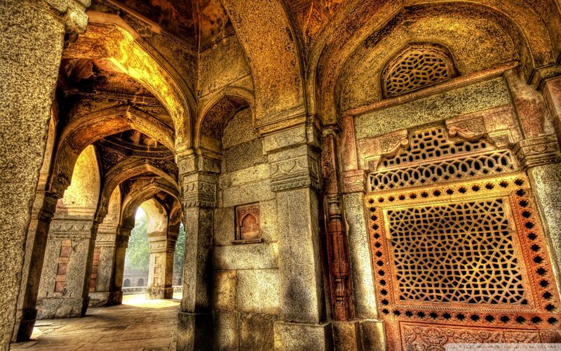 Stone Archway Corridor — Brown