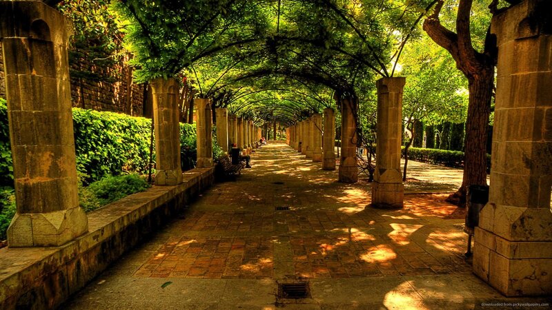 Stone Archway Corridor — Green