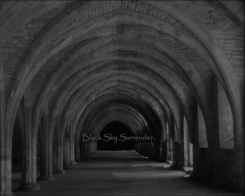 Stone archway corridor
