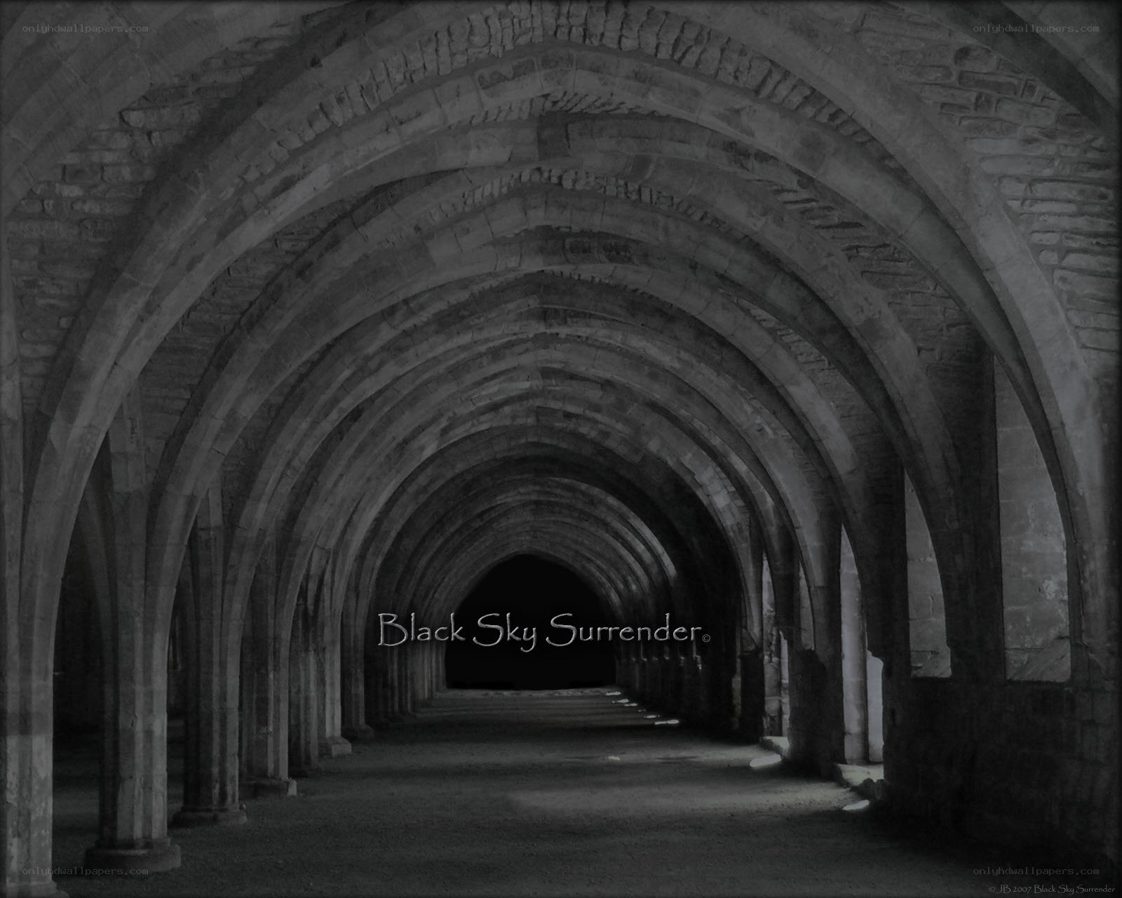 Stone archway corridor