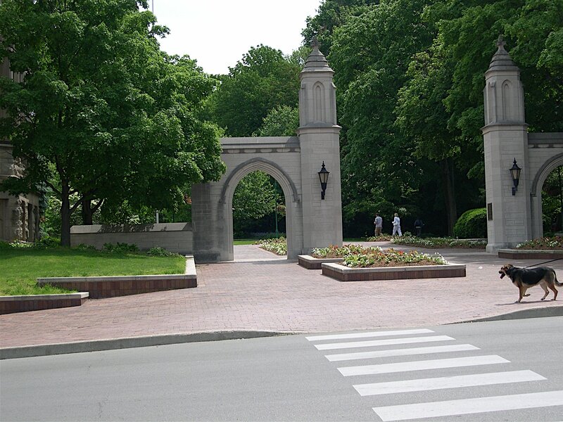 Stone archway entrance to a campus
