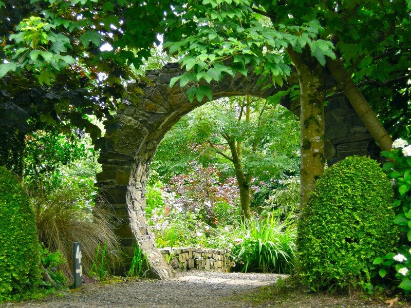Stone Archway in Garden — Green