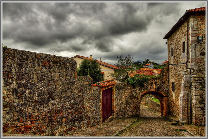 Stone Archway in Village — Gray