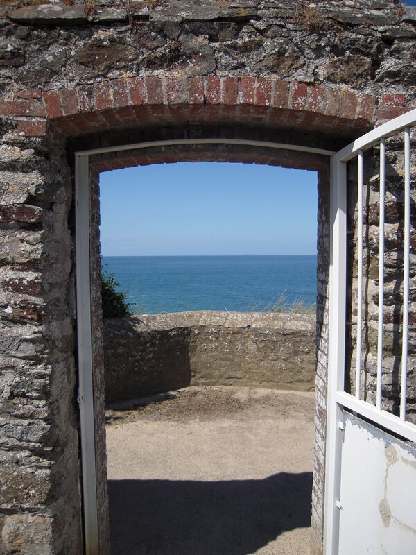 Stone archway overlooking the sea
