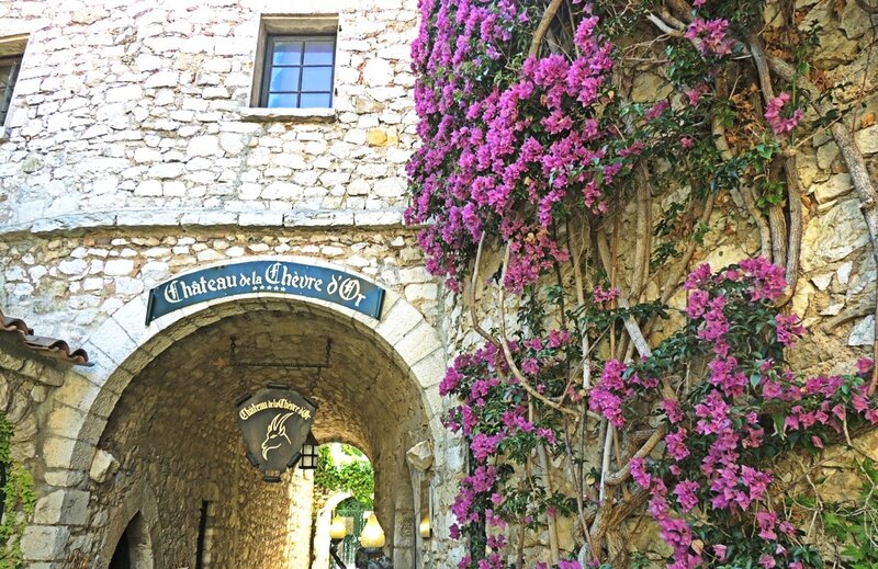 Stone Archway with Flowers — Purple, Serene