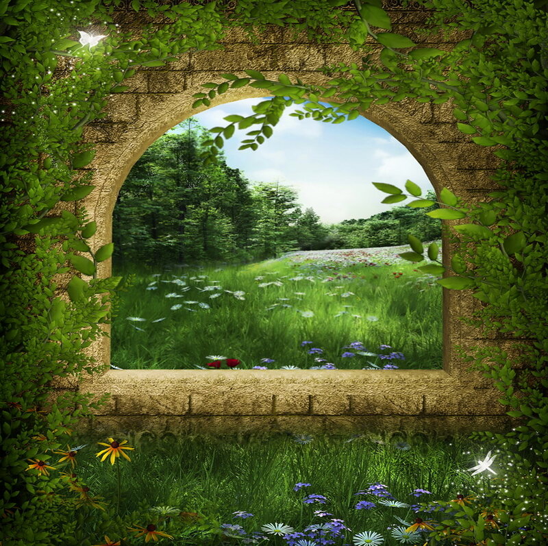 Stone Archway with Garden