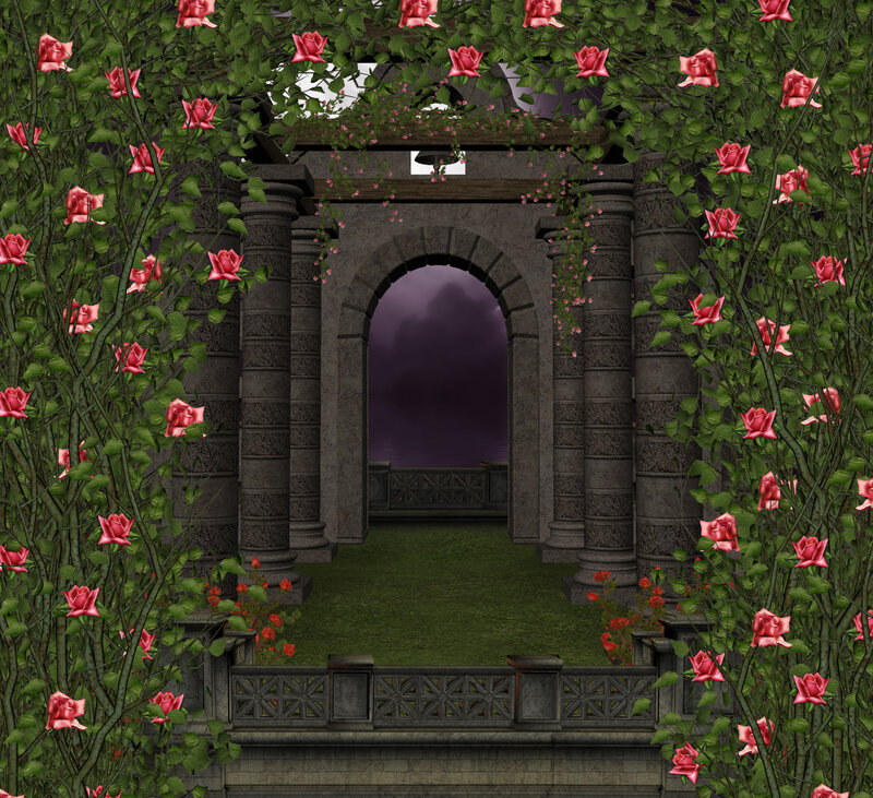 Stone Archway with Roses