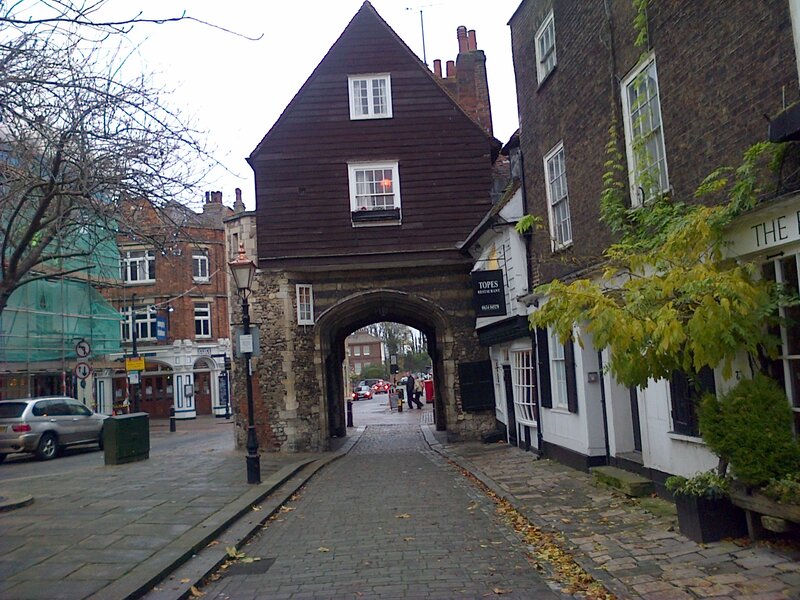 Stone Archway with Timber Building