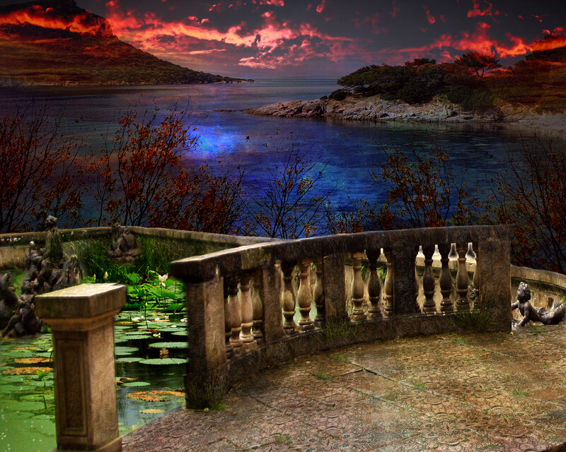 Stone Balcony Overlooking Bay