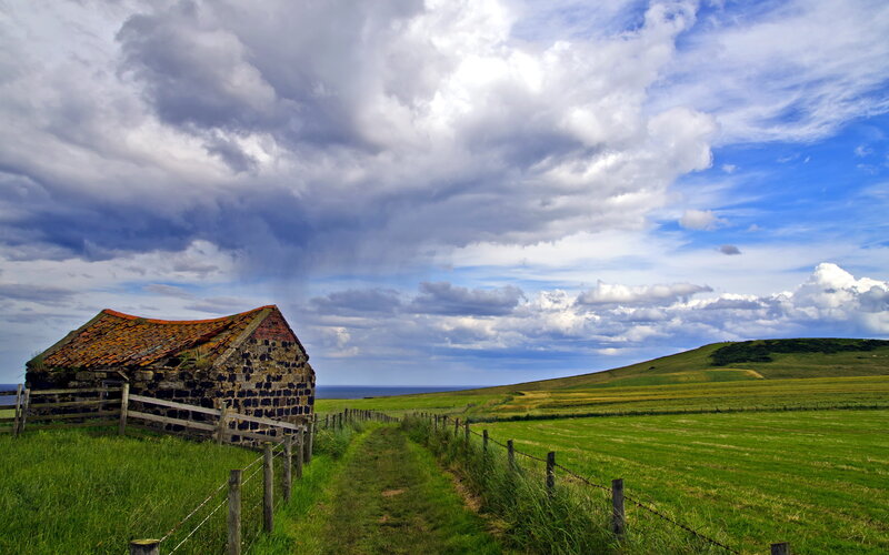 Stone Barn in Field