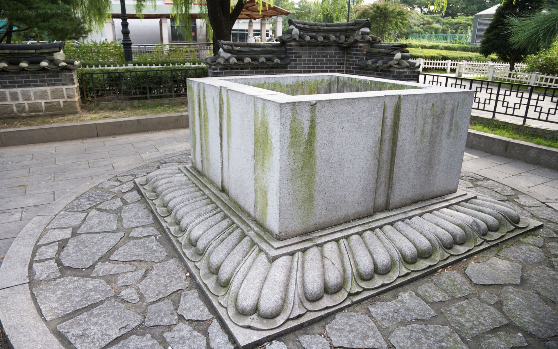 Stone basin in a park