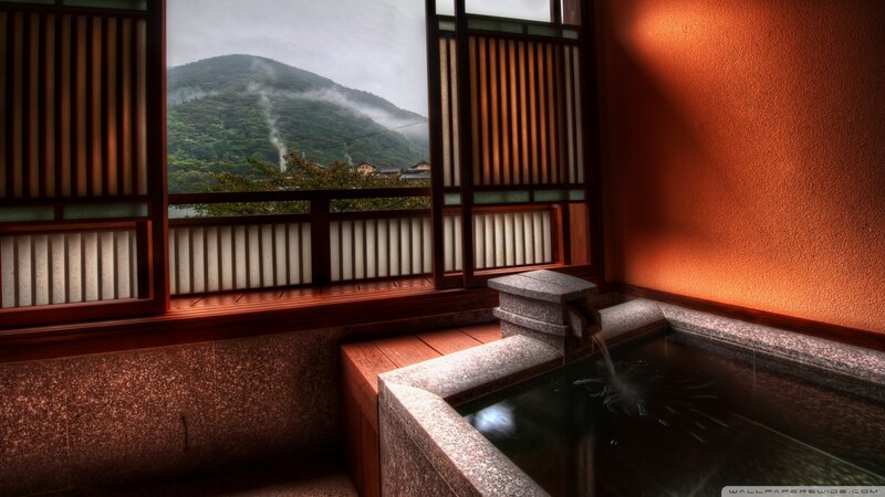Stone Bathtub with Mountain View