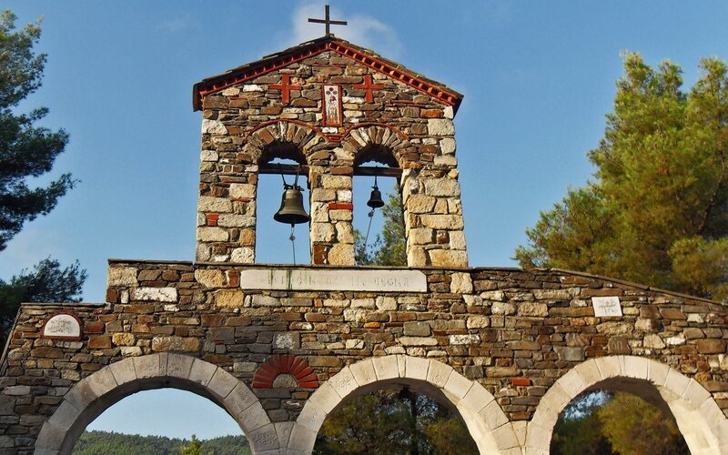 Stone bell tower with arches