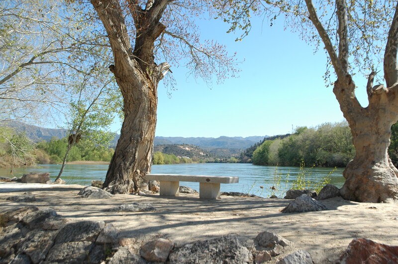 Stone Bench by River