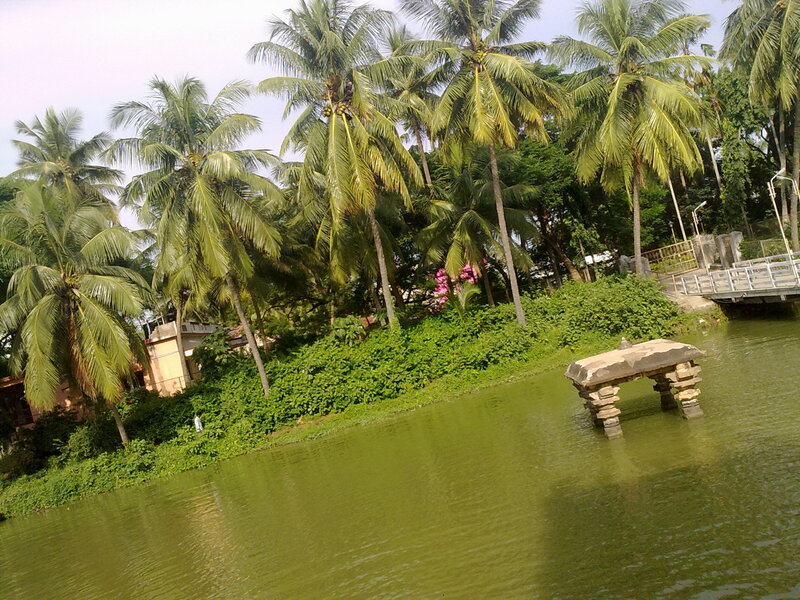 Stone Bench in Pond