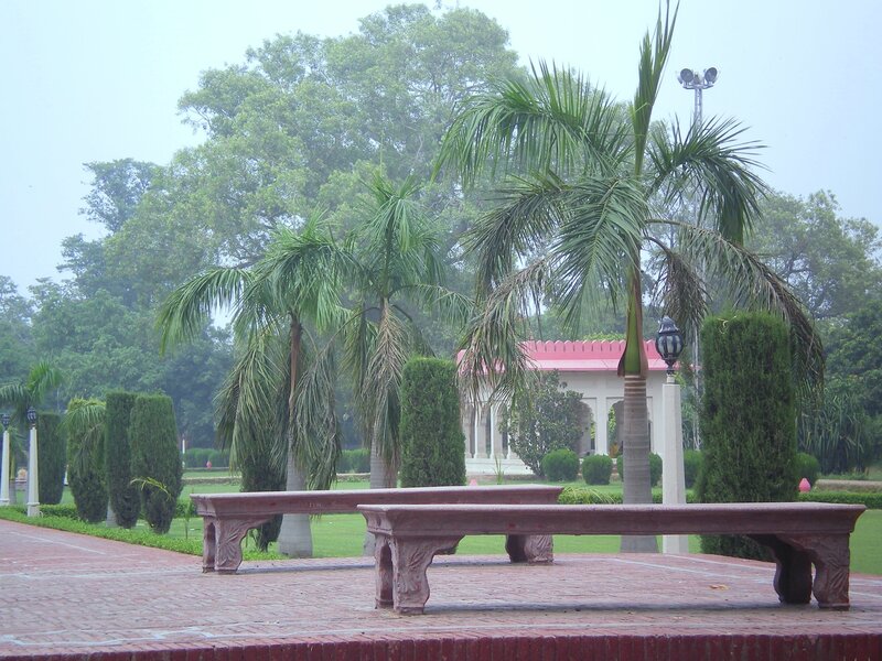 Stone Benches in Garden