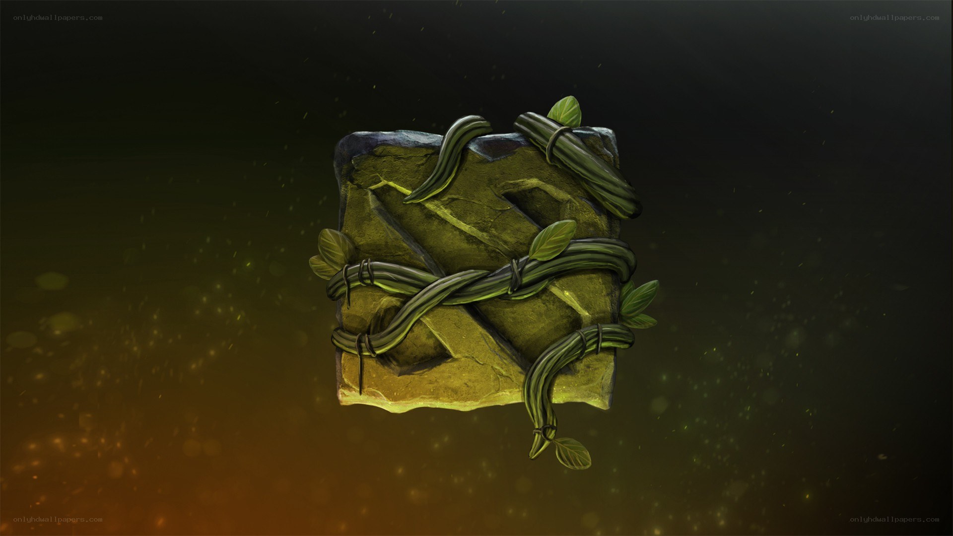 stone bound by vines