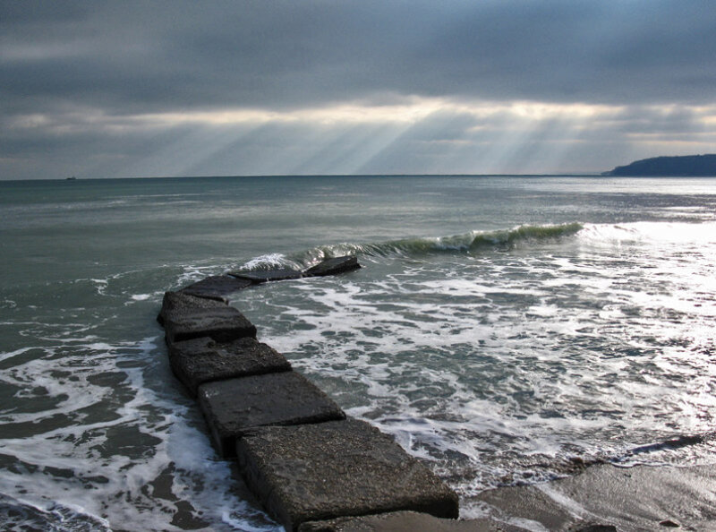 Stone Breakwater in Ocean