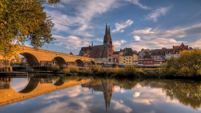 Stone Bridge and Cathedral — Blue