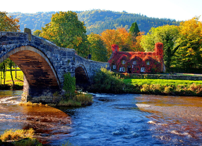 Stone Bridge and Cottage — Green