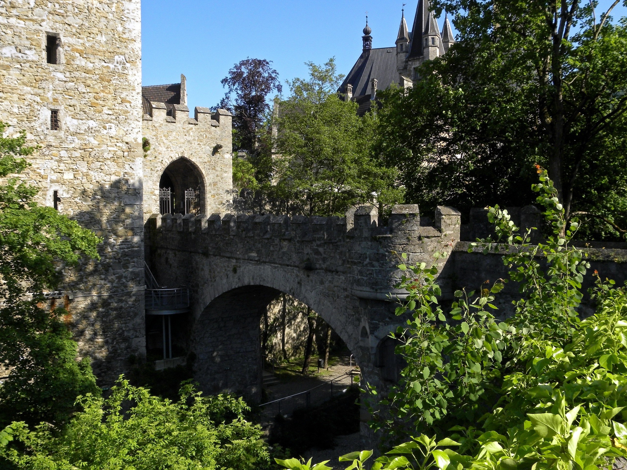 Stone bridge at a historic castle
