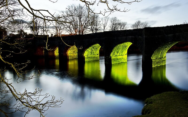 Stone Bridge at Dusk — Green
