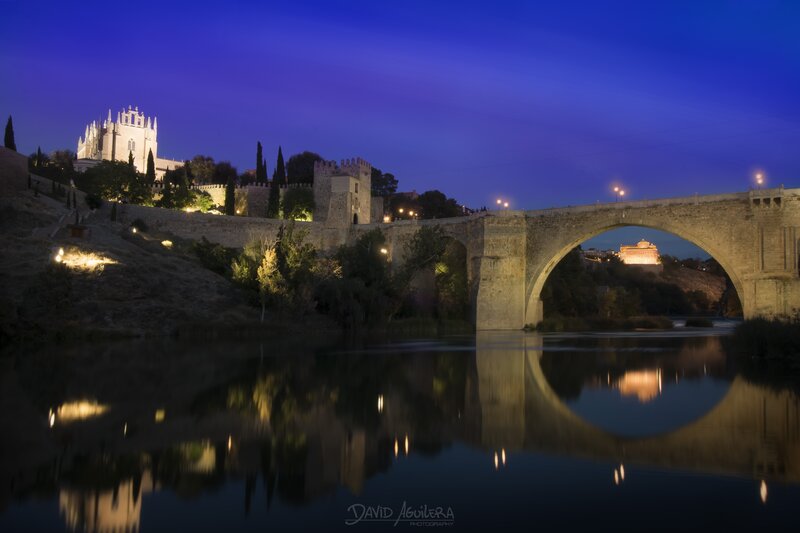 Stone Bridge at Night — Blue
