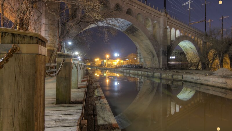 Stone Bridge at Night — Brown