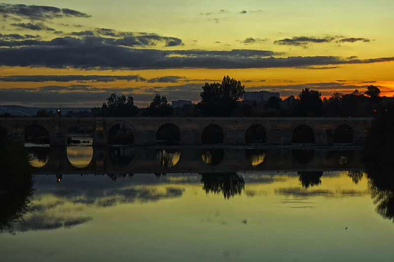 Stone Bridge at Sunset — Yellow