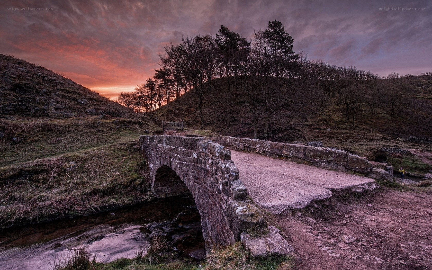 Stone bridge at sunset