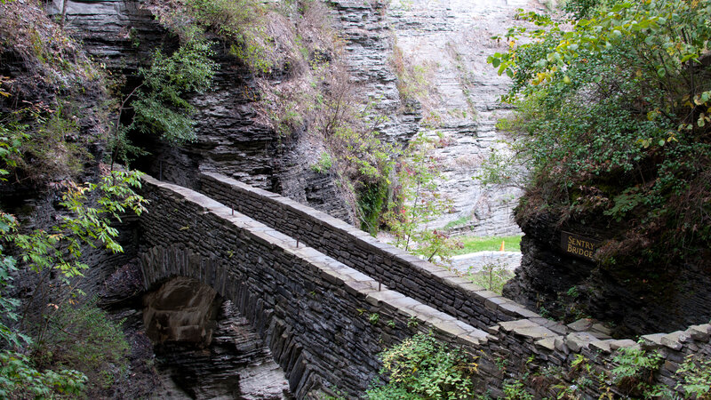 Stone Bridge in Canyon — Gray