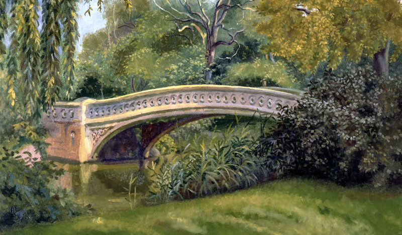 Stone Bridge in Park — Green, Serene