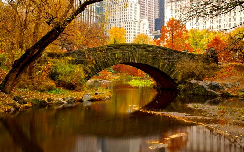 Stone Bridge in Park — Orange