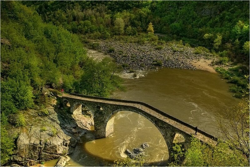Stone bridge over a river
