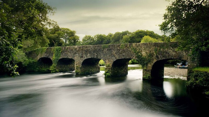 Stone bridge over a river
