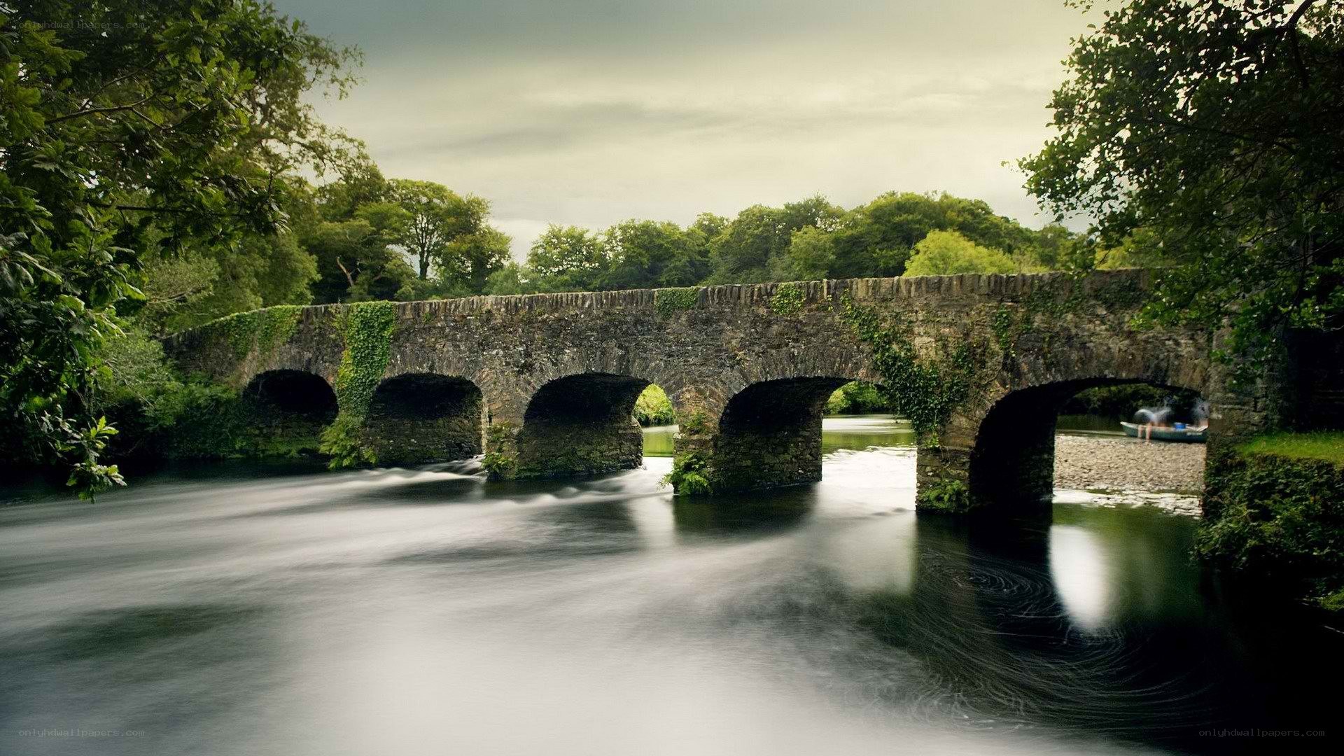 Stone bridge over a river