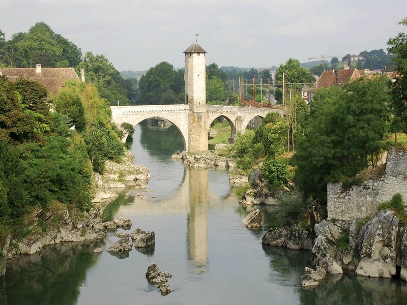 Stone bridge over a river