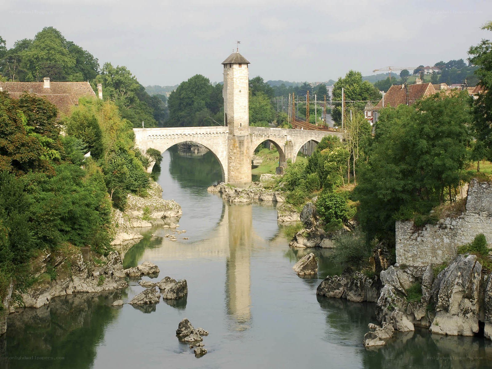 Stone bridge over a river