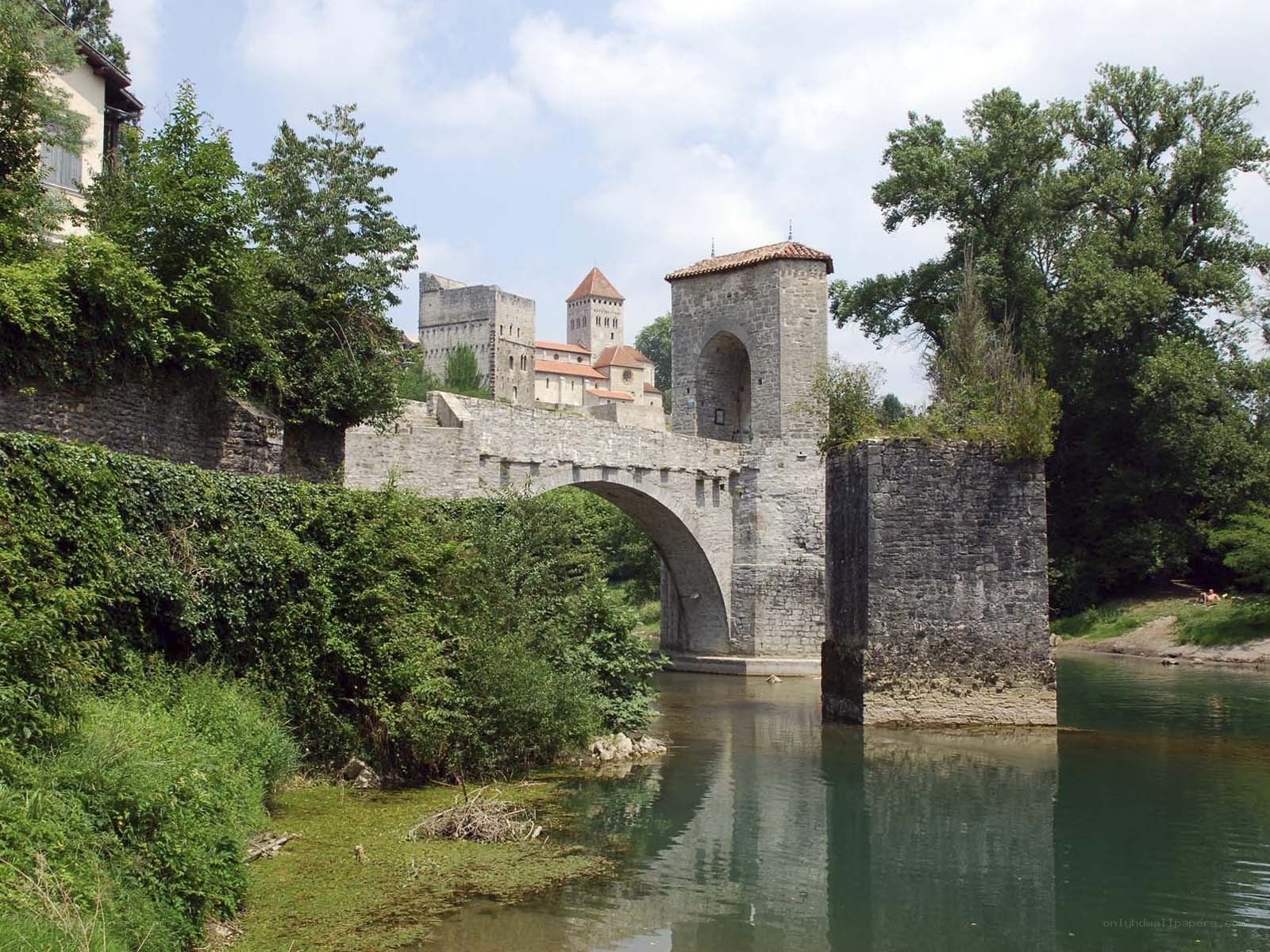 Stone bridge over a river