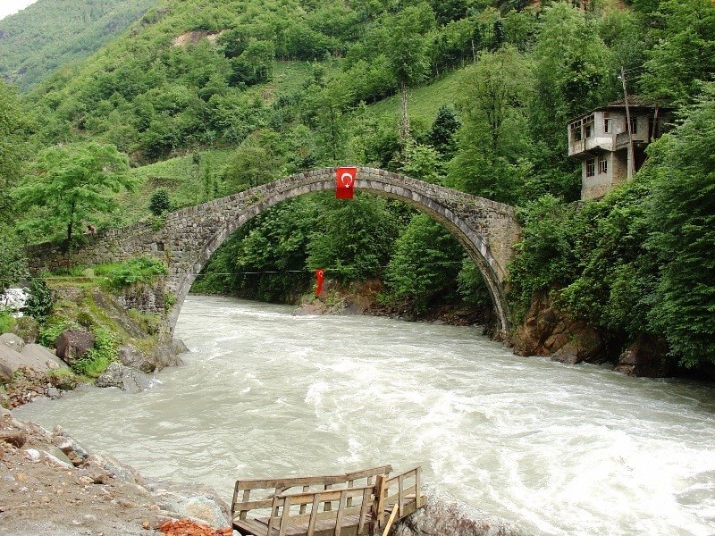 Stone bridge over a river